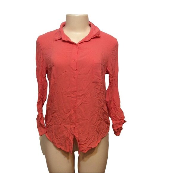 Ambiance Apparel  Long Sleeve  Small Orange  Solid Polyester sku2 - Picture 1 of 3